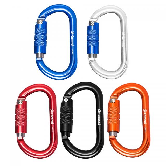 Fwt5pcs 25kn 알루미늄 등반 구조 Carabiner D 유형 자동 잠금 여러 가지 색상