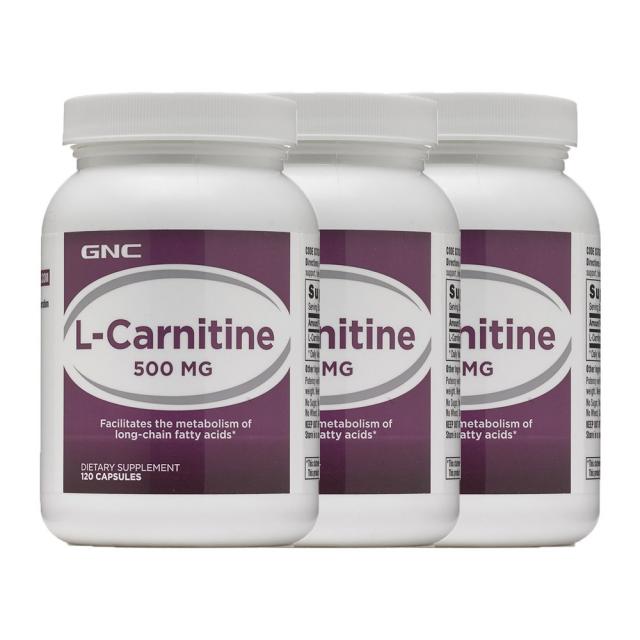 GNC [3개 SET] 엘 카르니틴 500mg 120정 (캡슐) L-Carnitine 120caps, 3개