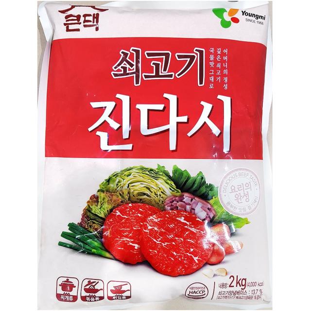 조미료 식당 다시 쇠고기 큰댁 영미 2kg X6개 소고기 다시/소고기다시/쇠고기다시/조미료/식재료식자제/식자재전문/식자재유통/업소식자재/식자재납품업체, 단일 수량