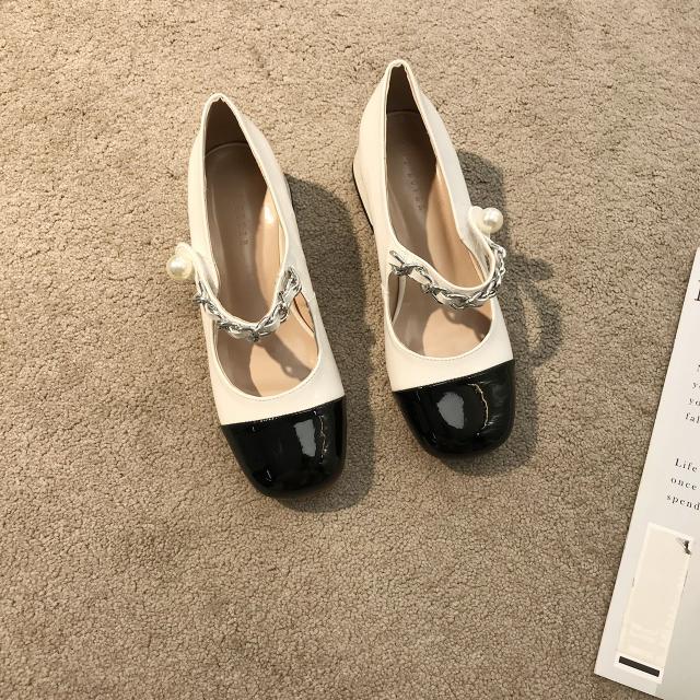 지꾸마켓 초극세사 스윗 에나멜 부드러운 청키 미니 구두 여성 여름 메리제인 늦어지다 싱글 슈즈