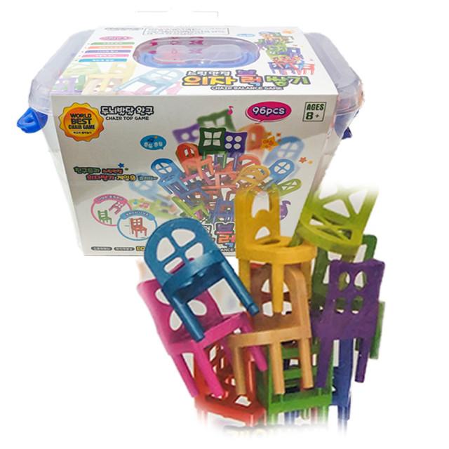 의자블럭쌓기 96pcs/쓰릴만점 의자쌓기게임, 단일색상
