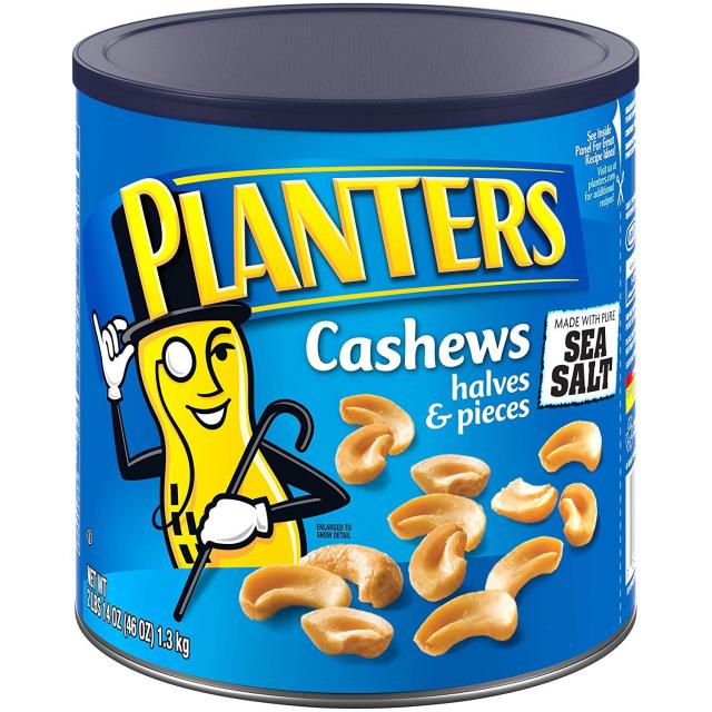 Planters Halves Pieces Salted Cashews 플랜터스 반쪽 솔티드 캐슈넛 1.3kg (46 oz), 1개