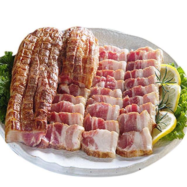 초벌구이마을 볏짚삼겹살, 1인분, 200g