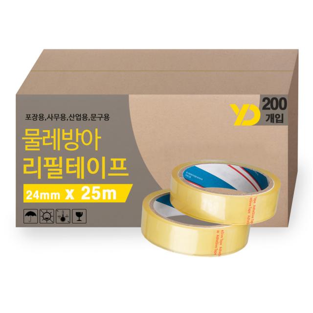 대박 물레방아용 리필 스카치테이프 폭 24mm X 길이 25m 100개입