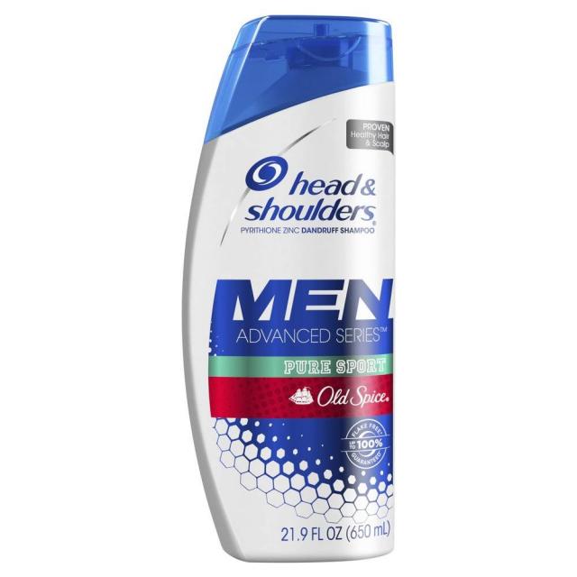 Head and Shoulders And Old Spice Pure Sport Mens Anti Dandruff Shampoo 헤드 앤 숄더 올드 스파이스 퓨어 스포츠 맨 안티 비듬 샴푸 650ml(21.9oz), 1팩