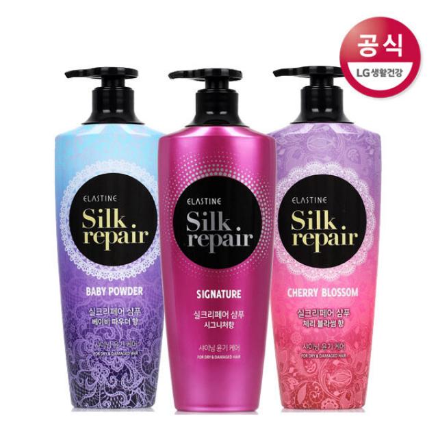 [신세계TV쇼핑]엘라스틴 실크리페어 샴푸 시그니처 550ml x3개 외5종, 체리블라썸 샴푸x2+컨디x1, 550ml*3