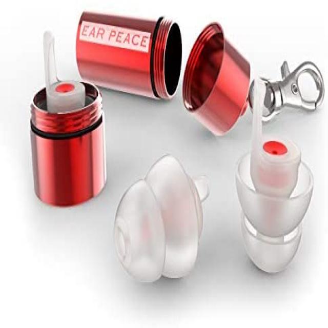 [해외직구]EarPeace HD 콘서트 용 귀마개-음악 축제 DJ 및 음악가를위한 고충 실성 청력 보호 (표준 빨, 1개