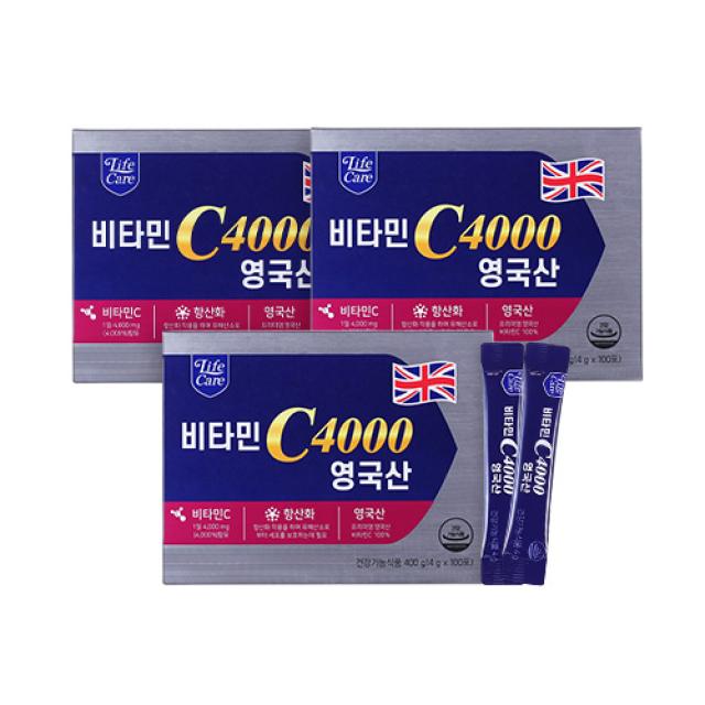 라이프케어 비타민C 4000 메가도스/영국산비타민, 3개, 400g