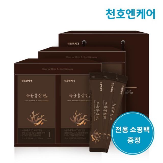 [천호엔케어] 녹용홍삼진 스틱 10ml 60포 2박스, 상세설명 참조, 없음