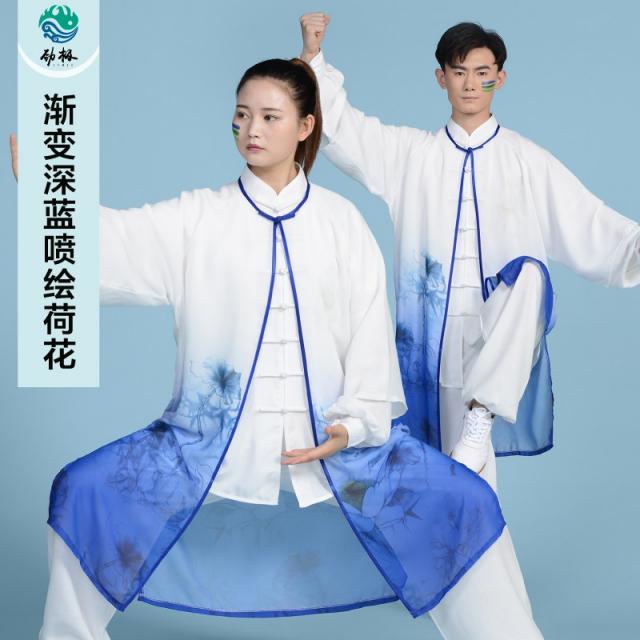 눈방적 망사 태극복 남녀 봄여름 태극권 훈련복 무술공연복 중국풍