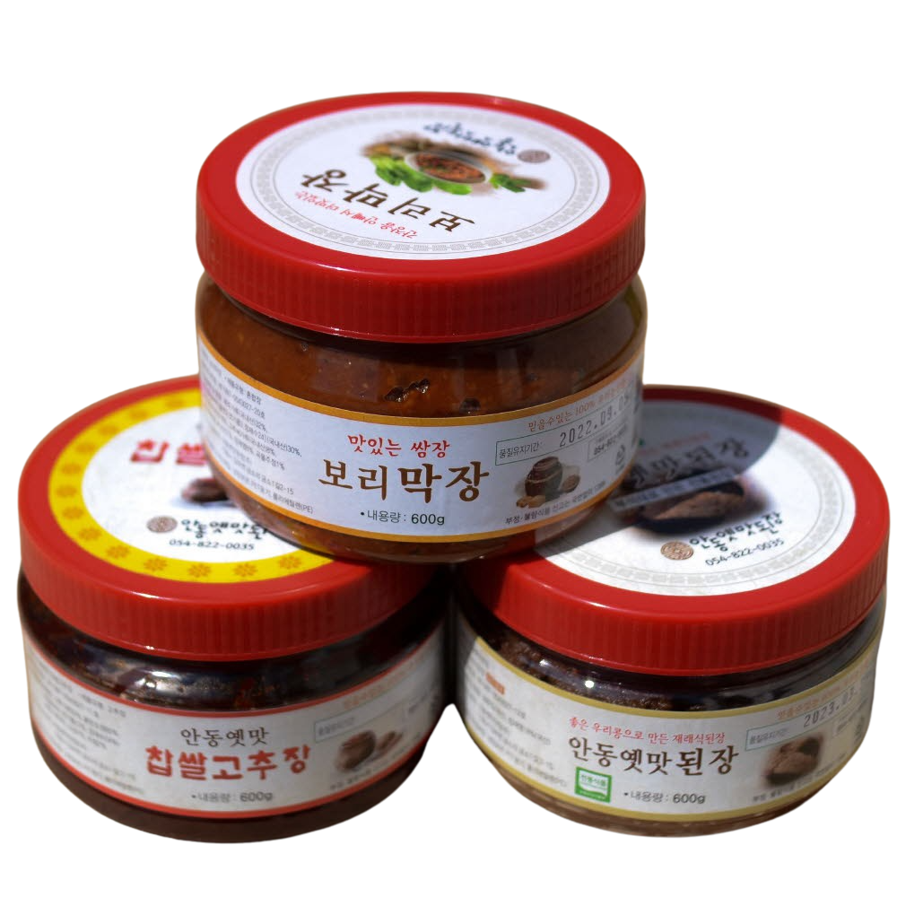 안동옛맛 재래식된장600g+찹쌀고추장600g+보리막장600g 3종셋트