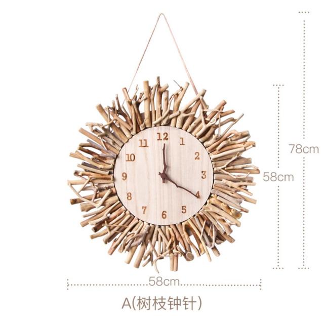 엔틱 나뭇가지 거실 벽 벽면 벽걸이 장식 인테리어 원형 라운드 시계 벽시계, 메탈시계형