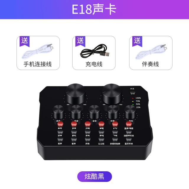 E18 USB 핸드폰 디버깅 변함 아나운서 소리치다 마이크 틱톡 전체 이름 감청 라이브, E18 전업 아나운서 사운드 카드 - 정부측 표기함