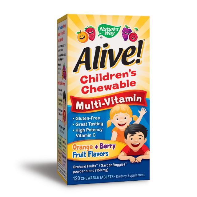 네이쳐스웨이 얼라이브! 멀티 비타민 오렌지 베리 프루트 츄어블 타블렛, 120개입, 1개