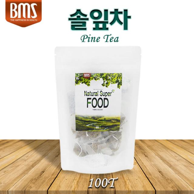 BMS 솔잎차 티백 솔잎 새순 소나무잎 국내산 솔잎티백 100T, 1g, 100개