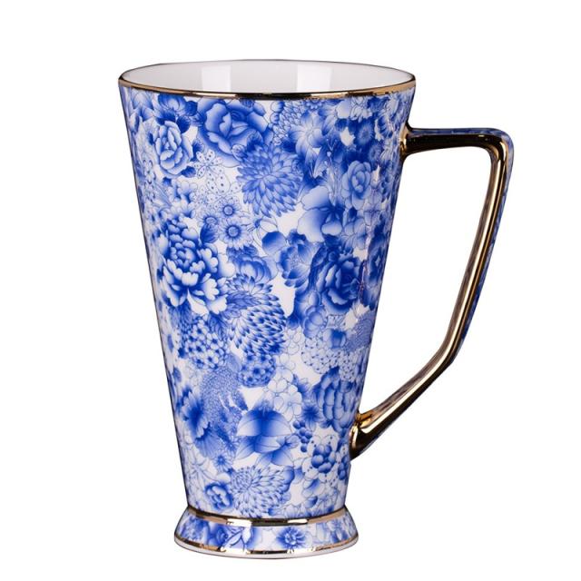 본차이나 400ml 뼈 중국 도자기 차 컵 Jingdezhen 세라믹 에나멜 킹 사무실, H