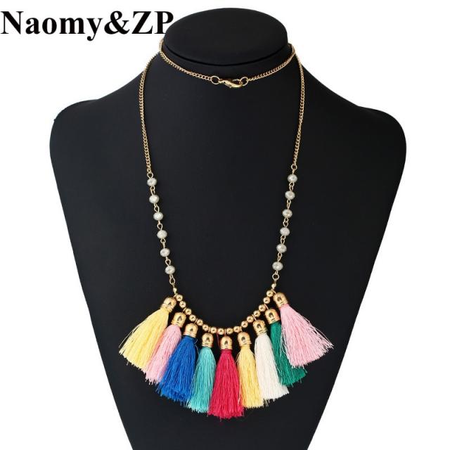Naomy & zp 브랜드 술 보헤미아 성명서 여성용 맥시 목걸이 민족 고딕 귀여운 boho 빈티지 목걸이 여성 패션 쥬얼리