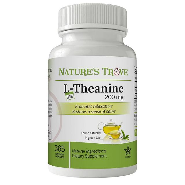 (번들) 네이처스트로브 테아닌 200mg 365 베지캡슐 2통 Natures Trove L-Theanine