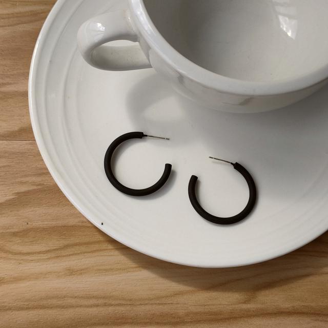 KORELAN 밝은 S925 실버 바늘 컬러 크레용 스크럽 링 상큼한 청록색 토란 자사색 귀걸이 C형 디자인