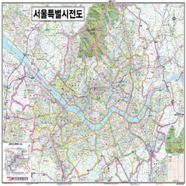 서울특별시전도(후면 입체형 수도권도로지도 코팅)(109x78), 영진문화사