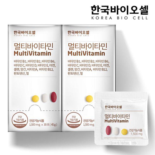 한국바이오셀 멀티바이타민 1500mg x 30p 세트, 30포, 2세트