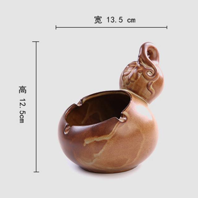 Mar.01 81번 재떨이 창의 앤티크 개성 패션 거실 사무실 라지 사이즈 세라믹 담뱃재떨이 커버 가정용Z, 조롱박 재떨이 는 뚜껑 이 없다.