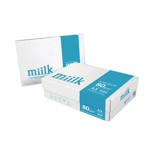 [AKQ_6941897] 한국)복사용지-밀크(A3 80g 250매X5권) A3종이 복사용지 A3용지 A3복사용지 A3복사용, 단일상품, 단일상품