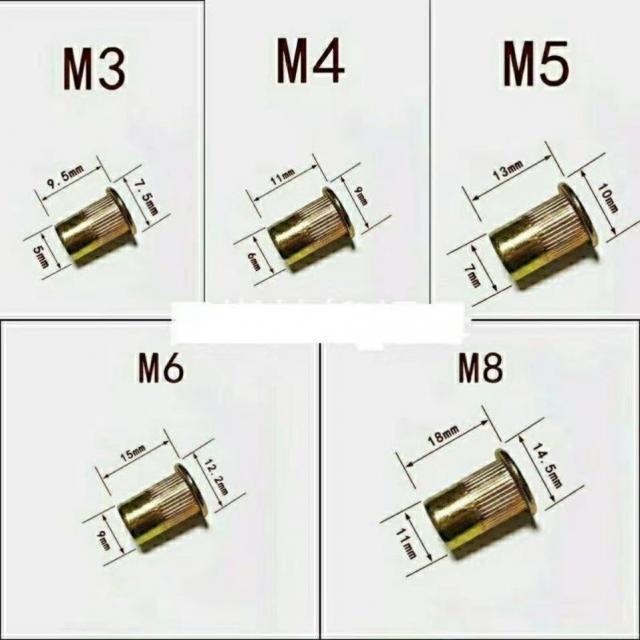 너트 리벳을 잡아당기다 총 탄알 머리를 숙이다 채색 아연리벳 스터드 원기둥 4374352979 J26 M5 50 개 