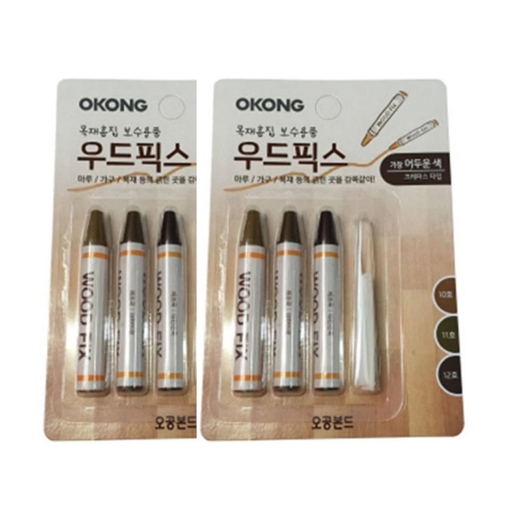 오공 우드픽스 목재흠집보수용품, 2개, 가장어두운색