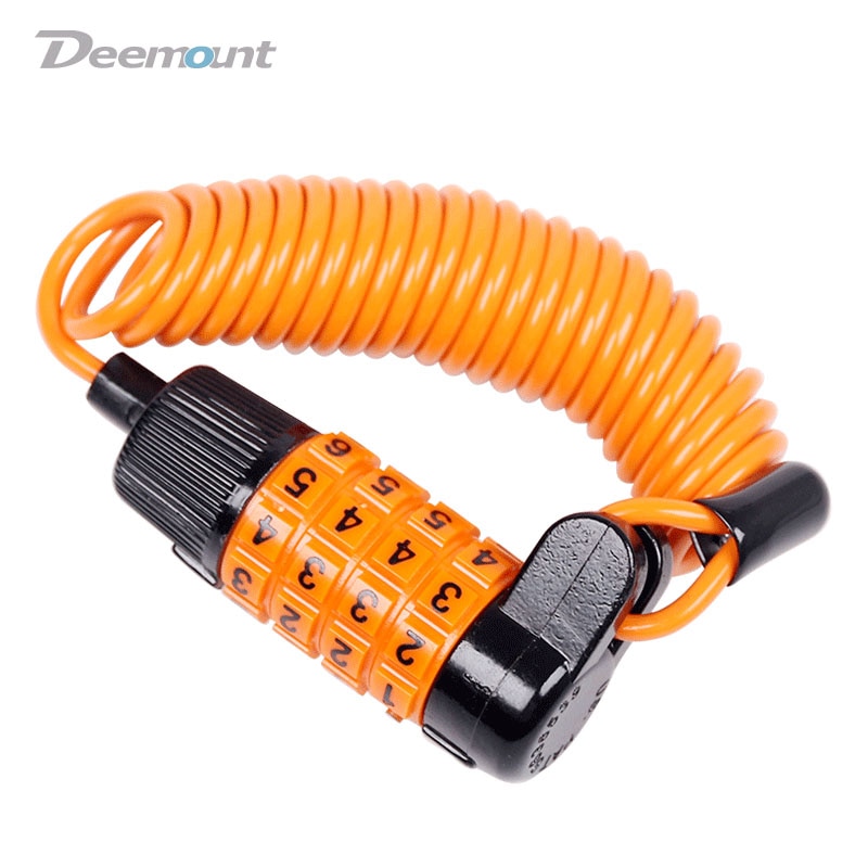 Deemount 자전거 조합 Lock 휴대용 4 Digits MTB Road Bike Lock 코드는 변화 태양 광 Compact Size 1.2 메터 Cable 아연 합금 몸, 1개