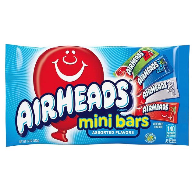 Airheads Mini Candy Assorted Bags 다양한맛 미니바 340g 12팩 입덧 오트밀 페인트 눈깔 금연 사탕 캔디, 1set