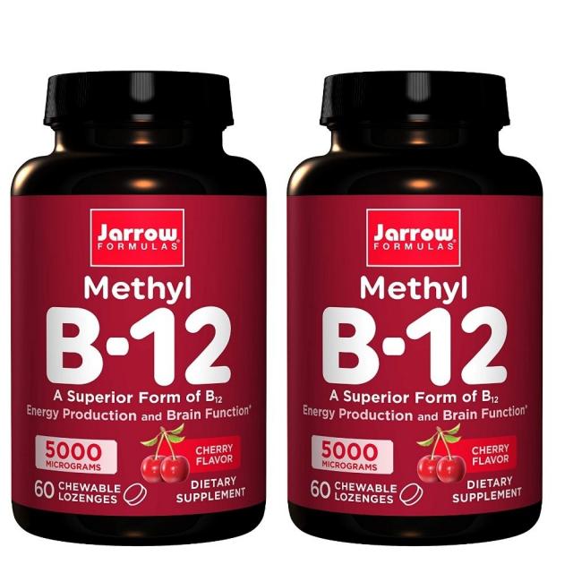 재로우 Jarrow Formulas Methyl 메틸 비타민 B12 5000 mcg 뇌세포 기능 활성화 영양제 60 정 X 2 개, 2개