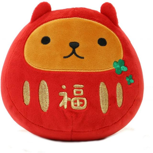 캐피바라 씨 복 덩어리~캐피바라 씨 빨간 오뚝이봉제 인형장난감, 단일옵션
