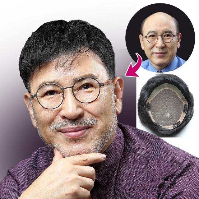 100% 인모 고급항균망 남성가발 정수리가발 부분가발 남자가발 맞춤가발 탈모가발 아빠가발 중년남성가발, 고급불망 왼쪽가르마(M), 1개