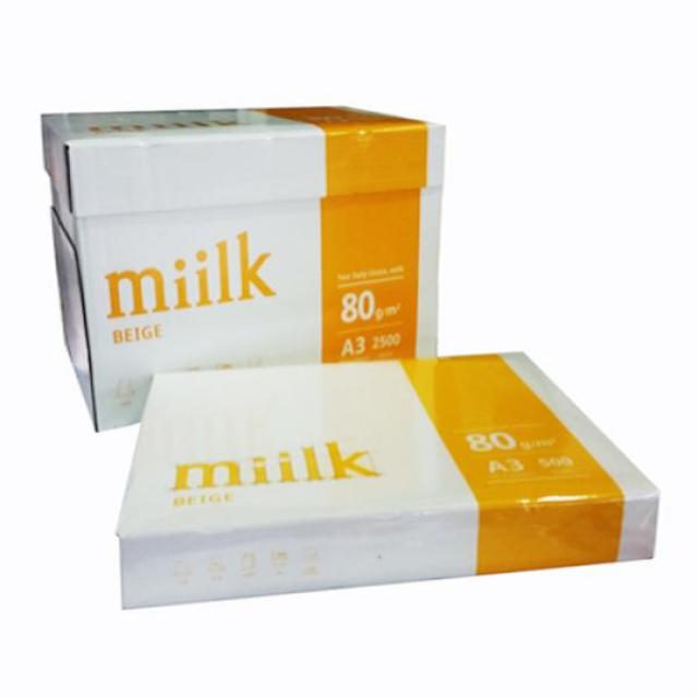 CQT840018[한국제지] Miilk 베이지 미색 복사용지 A3 80g 1Box (2500매) [무료배송], 단일 종이/파일 사이즈