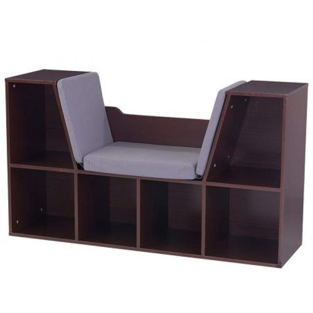 KidKraft 14231 Bookcase with Reading Nook Toy 46.46 x 15.16 x 5.04 Espresso PROD690121793, 상세 설명 참조0, 상세 설명 참조0