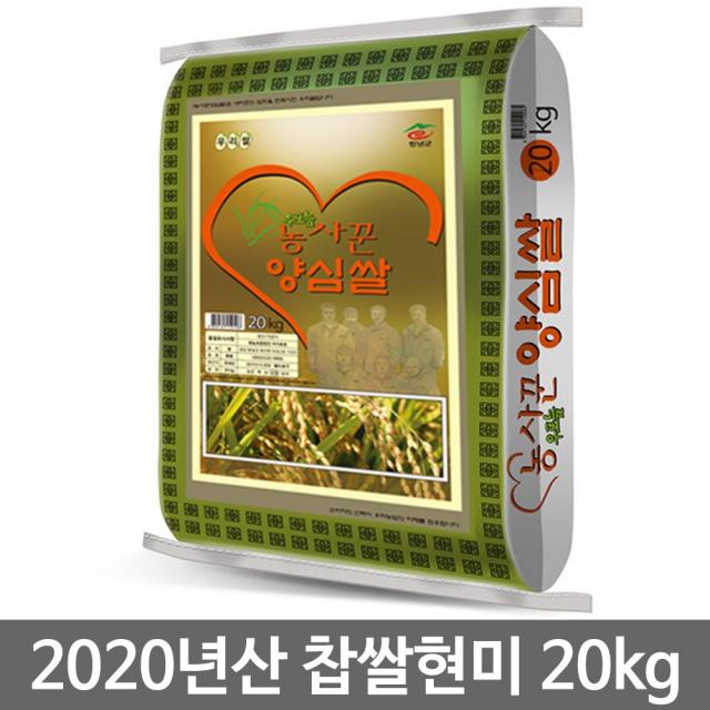 농사꾼 양심쌀 찰현미 현미찹쌀 20kg 2020년산 햅찹쌀현미, 1포