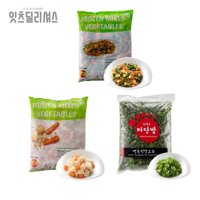 잇츠딜리셔스 마당발 혼합4종(다용도용) 혼합2종(카레짜장용) 청양고추 3종묶음, 3개