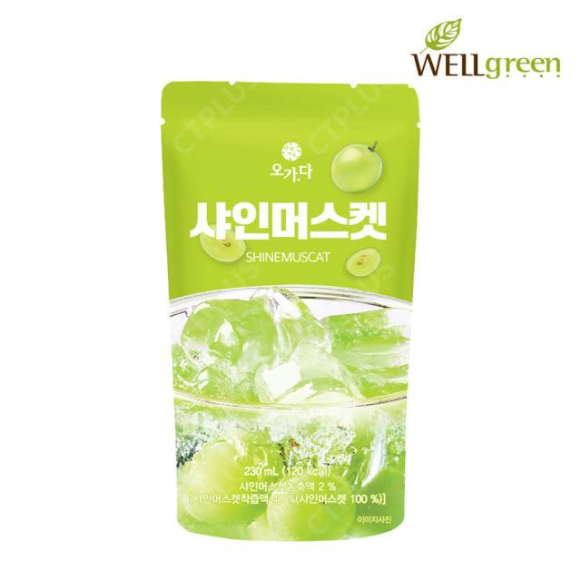 웰그린 오가다 샤인머스켓 230ml(10팩)x3개/파우치 편의점 음료, 단일상품