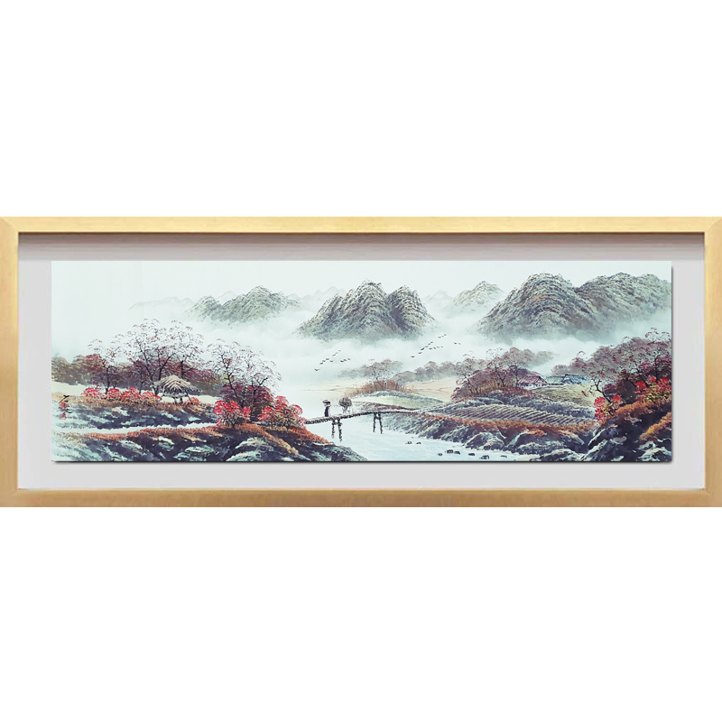 (진품)산수화그림 표구 액자 동양화 풍수에좋은 풍경화 인테리어 그림 산수화그림 풍경화그림