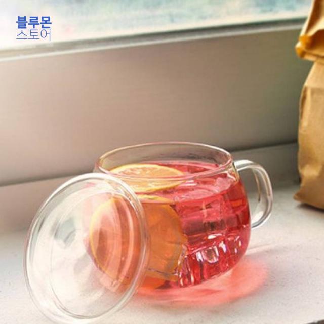블루몬 머그컵세트 무아 T 내열유리 티 머그컵 500ml(뚜껑포함) 머그잔 물컵 북유럽머그컵세트, 1개, 단일