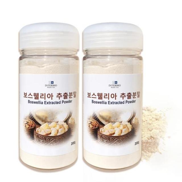 인터바이오 인도산 보스웰리아 추출분말 2통 총400g 리뉴얼 보스웰리아분말 관절 보스웰리아가루 보스웰리아추출분말