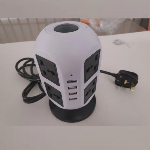 차량용소켓 신제품 영국제 스탠드형 콘센트 포함 USB말참견 홍콩 USB플러그인 해외 통용 스위치, T01-블랙화이트