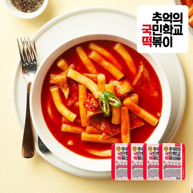 추억의국민학교떡볶이 국떡 추억의 국민학교 떡볶이(오리지널), 600g, 4팩