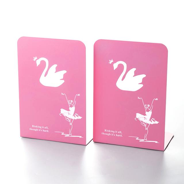 크리에이티브 ins 바람 서립서 책꽂이 책상 수납대 학생용 책걸이 책받침 선반, 우아한 백조 핑크