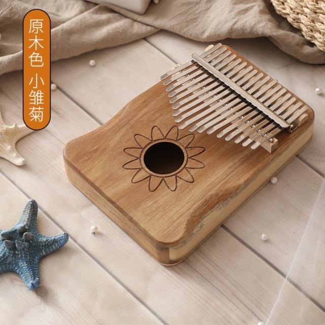 칼림바 카림바 Kalimba 10 17건반 엄지손가락피아노, 로그 컬러 스몰 데이지 피치 코어 핸드 가드