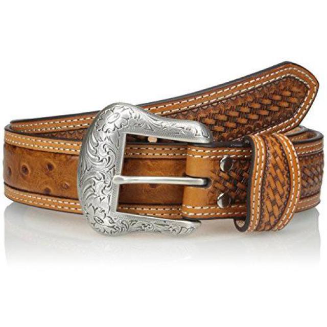 노코나 남성용 코냑 타조 벨트 Nocona Mens Cognac Ostrich Belt