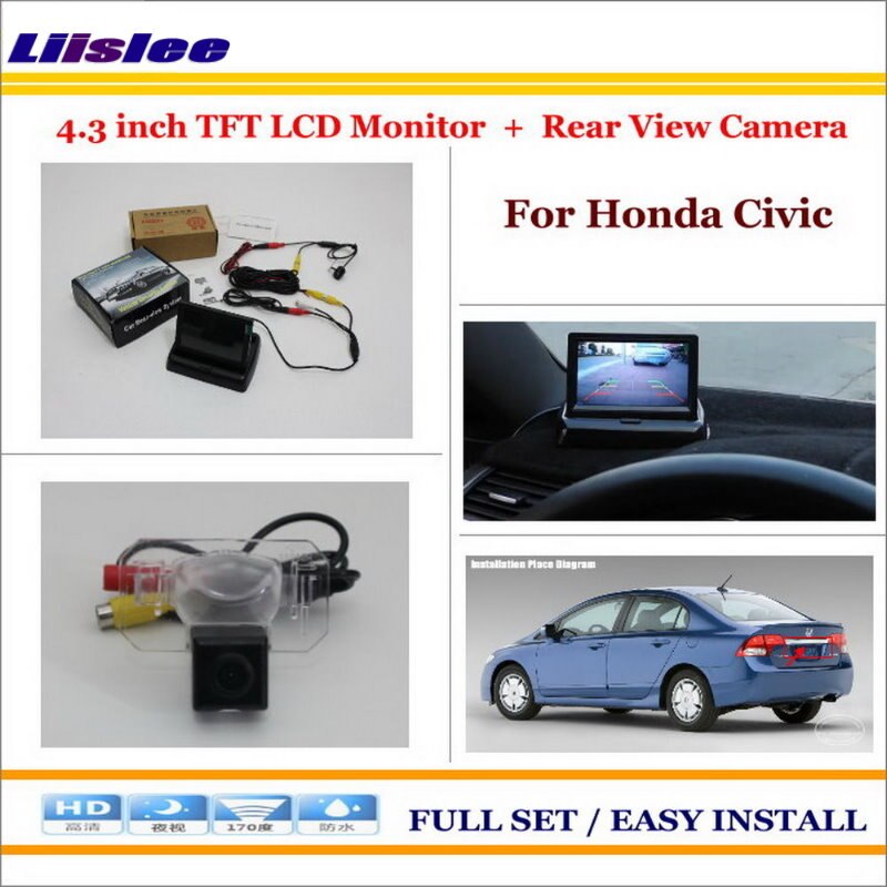 혼다 시빅 용 Liislee 4.3 "TFT LCD 모니터 + 자동차 뒷거래 백업 카메라 = 2 in 1 Car Parking System/Liislee For Honda Civic 4.3, 1개