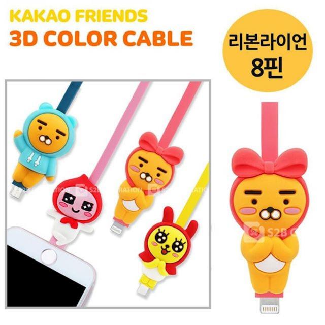 카카오프렌즈 3D케이블 리본라이언 8핀 USB 태블릿 C타입케이블 케이블 ngbu, 1개