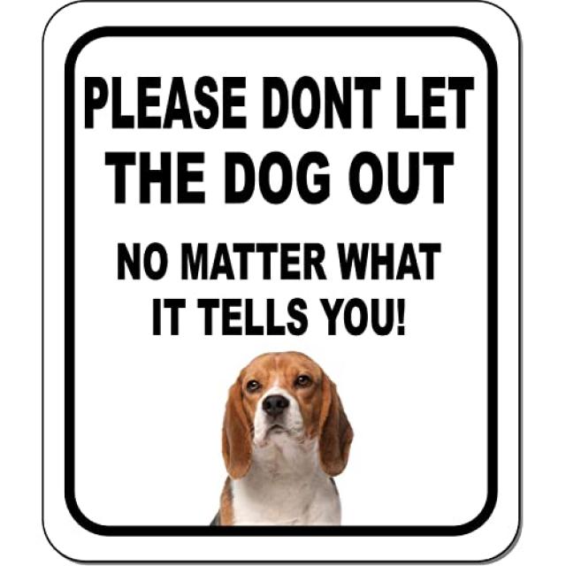 어떤 비글 알루미늄 복합 옥외 사인 8.5 x 10에 관계없이 개를 개에게하지 마십시오., 본상품, 본상품